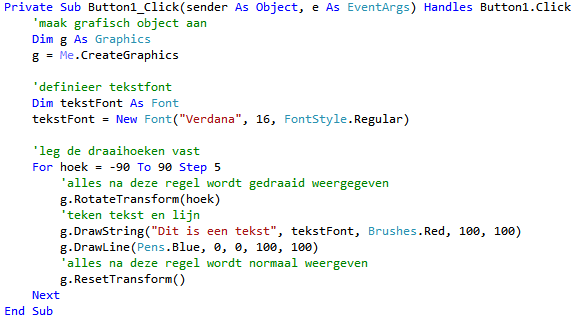 voorbeeld code Graphics klasse