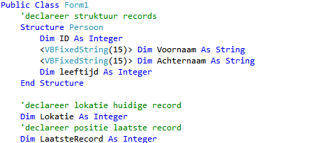 declaratie structure